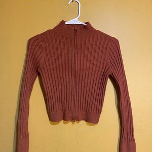 Wild Fable Rust Ribbed Sweater